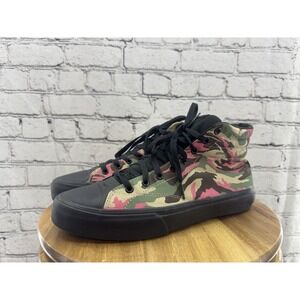 STRAYE Venice Pink Green Camo High Top Skateboarding Sneakers Men's‎ Size 9.5